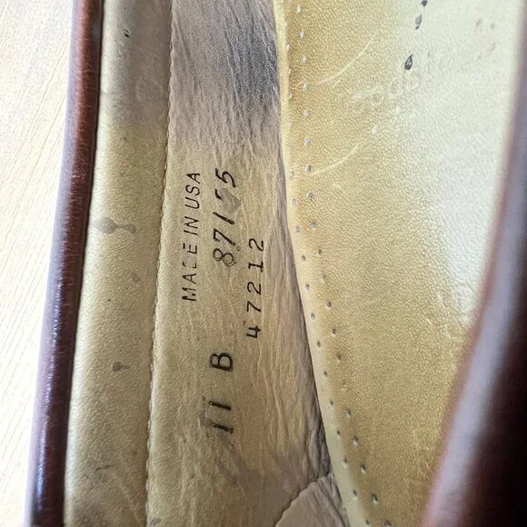 Allen Edmonds Woodstock Loafers Kiltie Braided Tassel Mens 11 B USA Slip On Blk - Picture 13 of 16